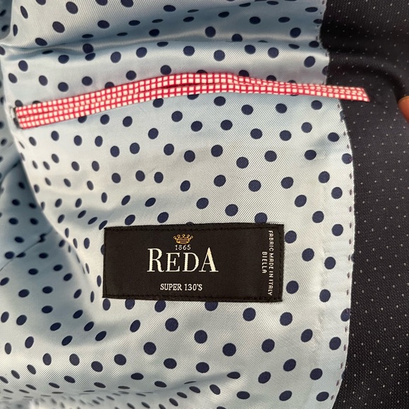 Navy Blue Blazer with Polka Dot Lining - Picture 6 of 10